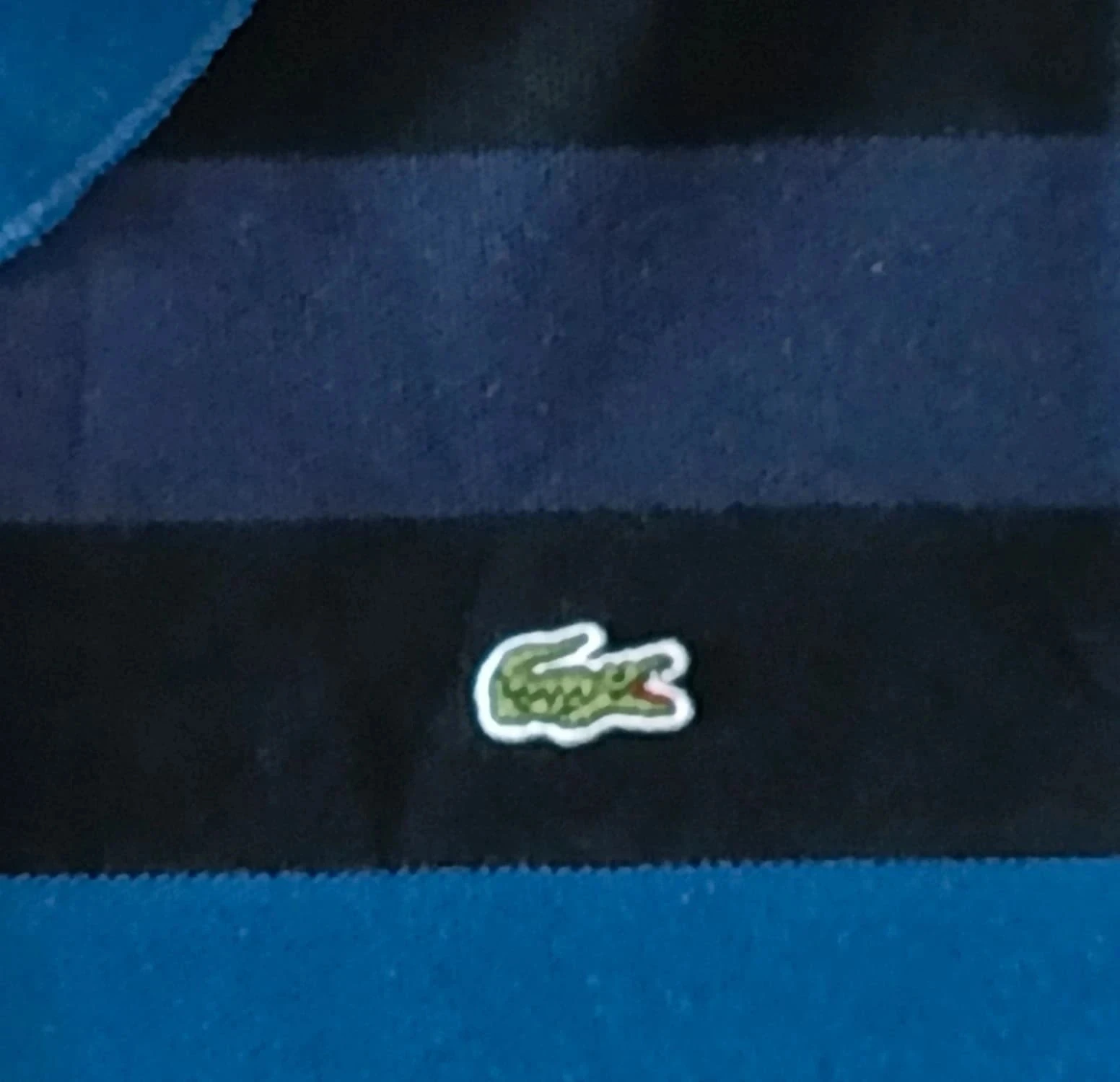 Polo Lacoste azul Listrado Riscas pretas Mangas compridas Tamanho 8 – photo 10
